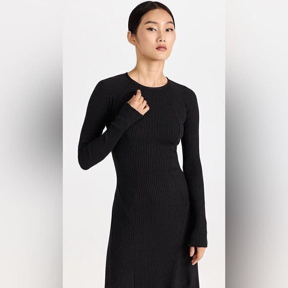 Rag & Bone Echo Maxi Sweater Black Dress Knit  Ribbed Size XXS - Picture 5 of 14